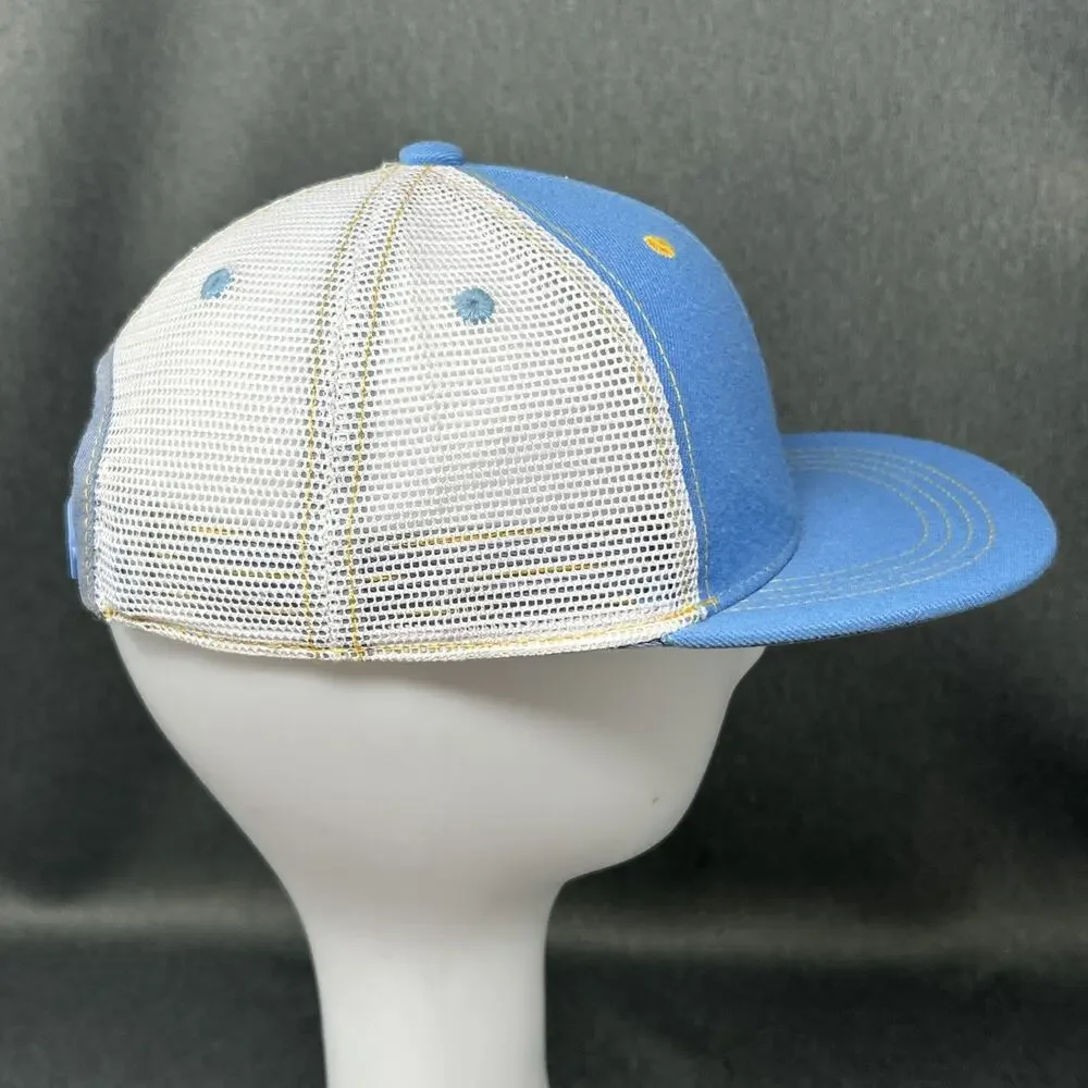 Aksels Unicorn Trucker Hat Snapback Youth OS Flat Bill Light Blue White Mesh Cap